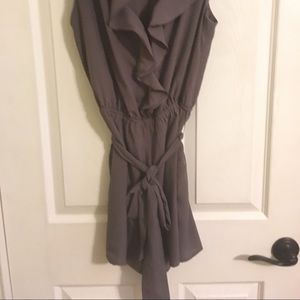 BCBGeneration Taupe ruffle top romper